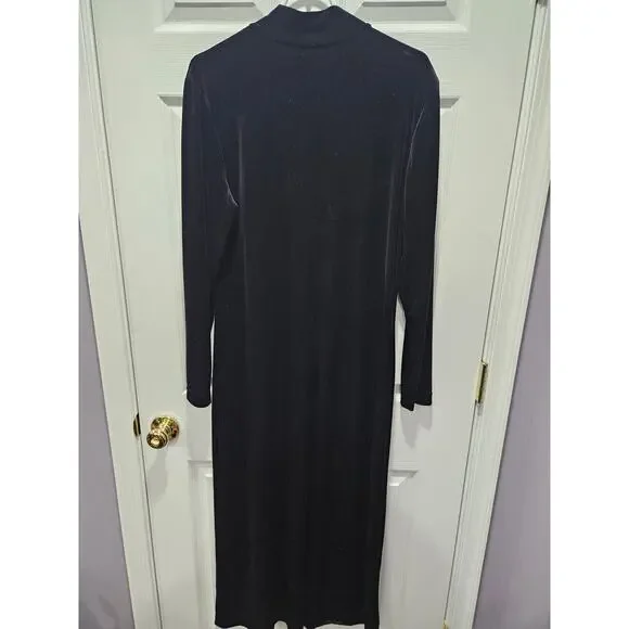 Coldwater Creek Velvet Deep Purple Long Sleeve Maxi Dress Plus Size L - Picture 3 of 5